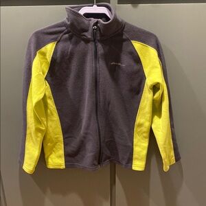 Eddie Bauer Kids Gray and Yellow Fleece Jacket